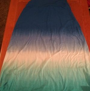Blue Ombre Maxi Skirt